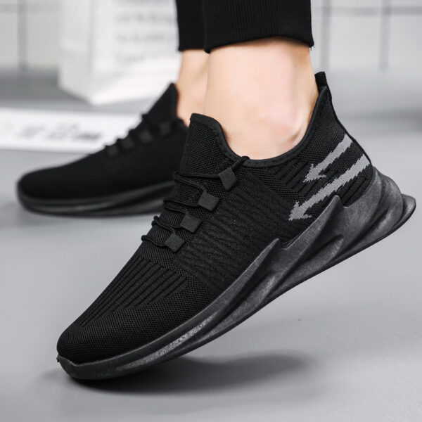 Shark Sole Sport Footwear Black Sneakers For Men's Run Shoes