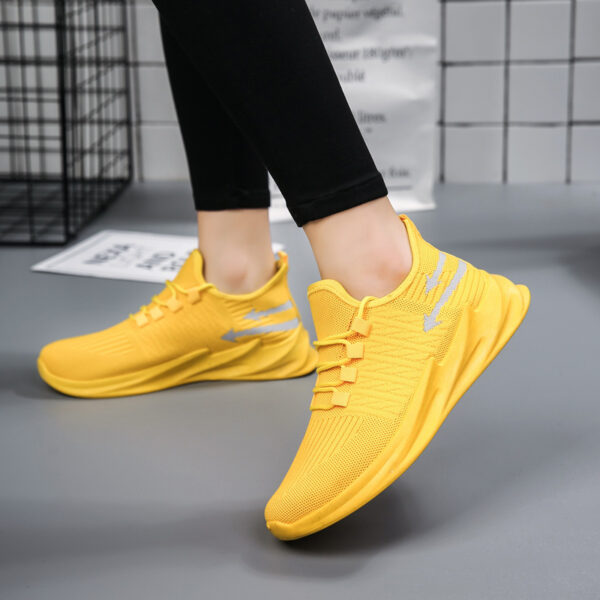 Shark Sole Sport Footwear Yellow Sneakers For Men's Run Shoes