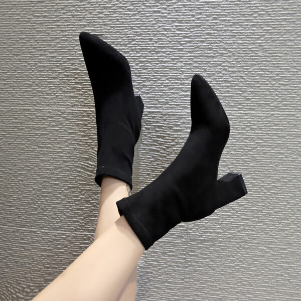 New Black Suede Women Fashion Girl Autumn Winter Martin Boots