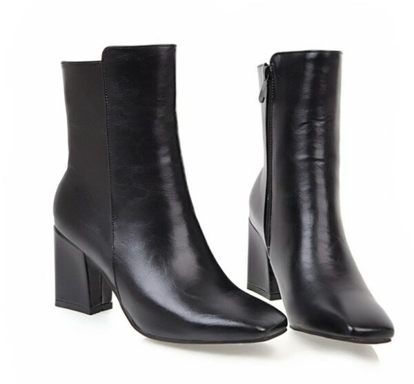 Winter Ankle Boots Plus Size Thick Heel Short Boot for Women