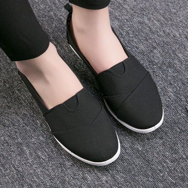 Stylish Black Casual Canvas Slipper Shoes No Shoelace