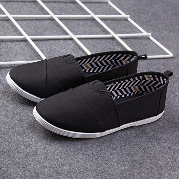 Stylish Black Casual Canvas Slipper Shoes No Shoelace