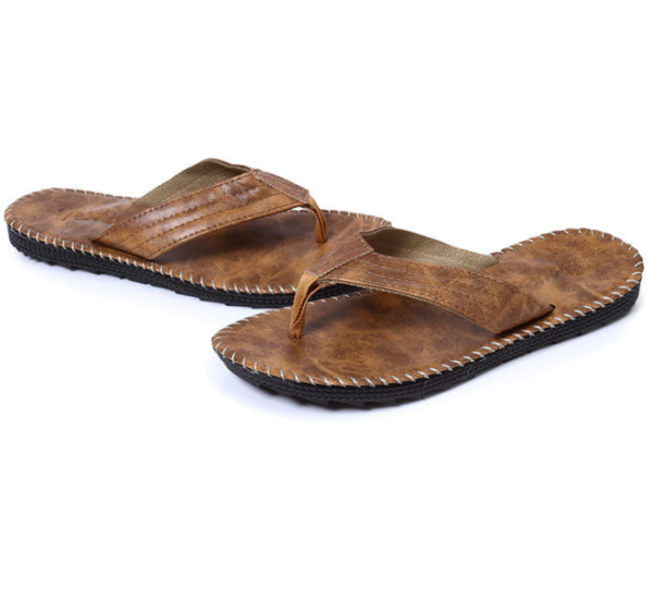 Men Slipper Summer Fashion Beach PU Leather