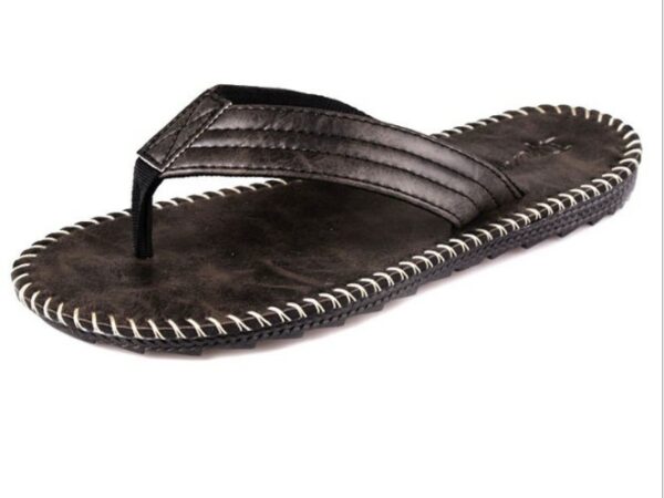 Men Slipper Summer Fashion Beach PU Leather