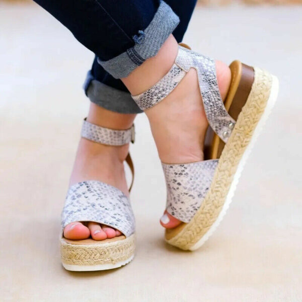 Platform Sandals Espadrille Ankle Strap Comfy Summer Peep Toe Shoes