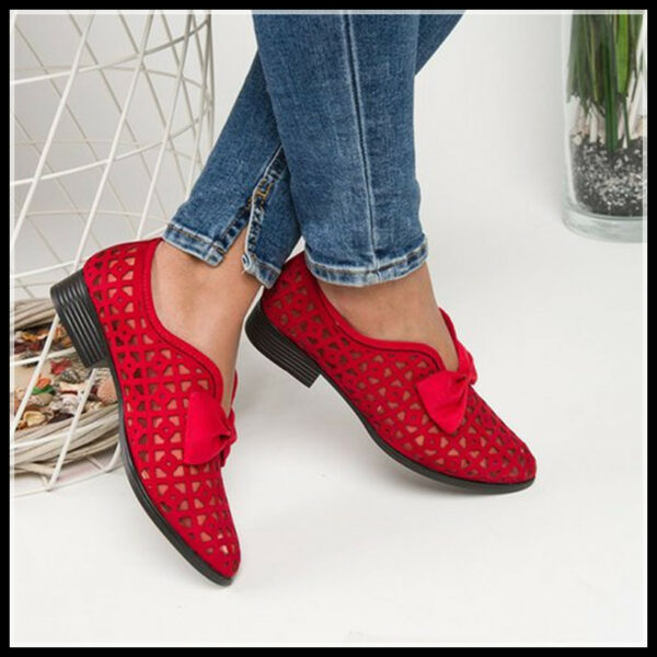 Woman Summer Breathable Hollow Red Color Shoes