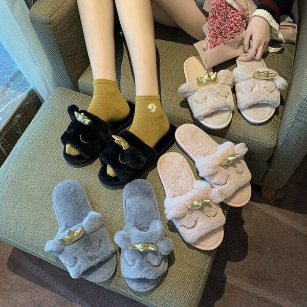 House Casual Cotton Female Cute Winter Cozy House Slippers