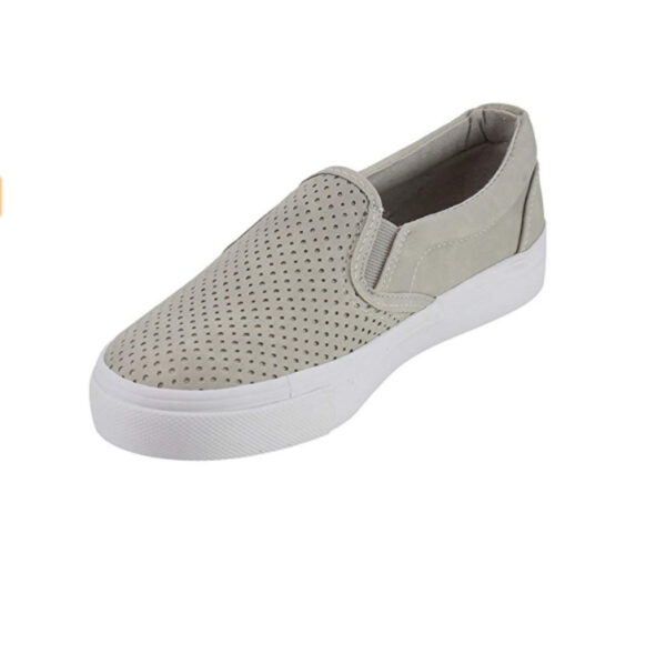 Women's Perforated Slip On Flat Round Toe Sneaker Shoes